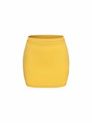 Kennedy Knit Skirt: Yellow Knit Skirt for Resort Brunch | Nana Jacqueline