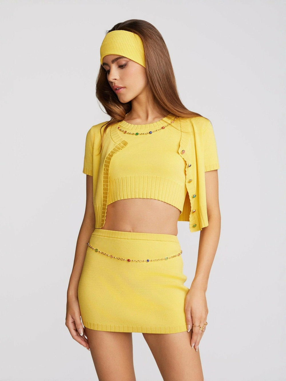 Kennedy Knit Skirt: Yellow Knit Skirt for Resort Brunch | Nana Jacqueline