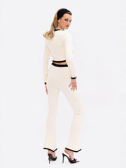 Eliza Pants: White Knit Pants for Country Club Brunch | Nana Jacqueline