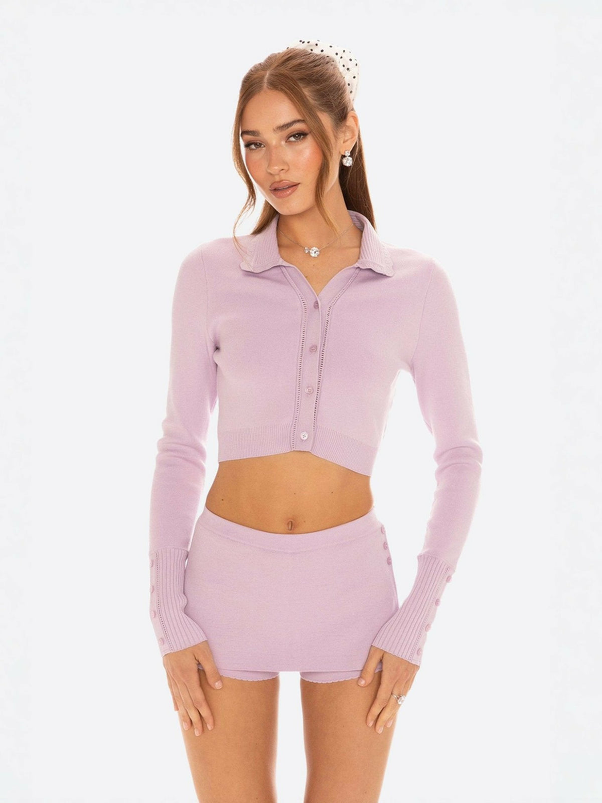 Jenna Cardigan: Purple Knit Cardigan for Brunch | Nana Jacqueline