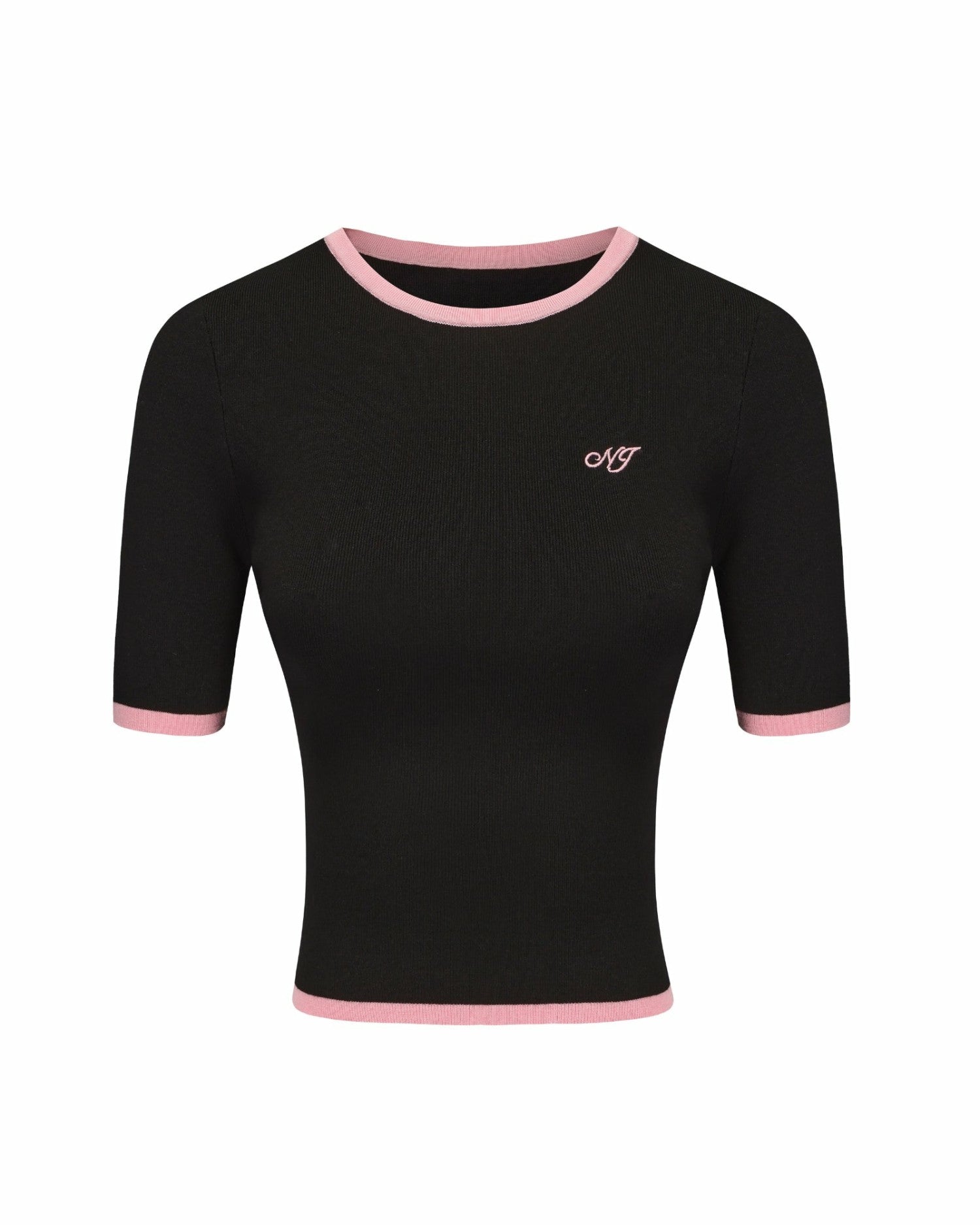 Luna Top: Black Pink Knit Top for Country Club Brunch | Nana Jacqueline