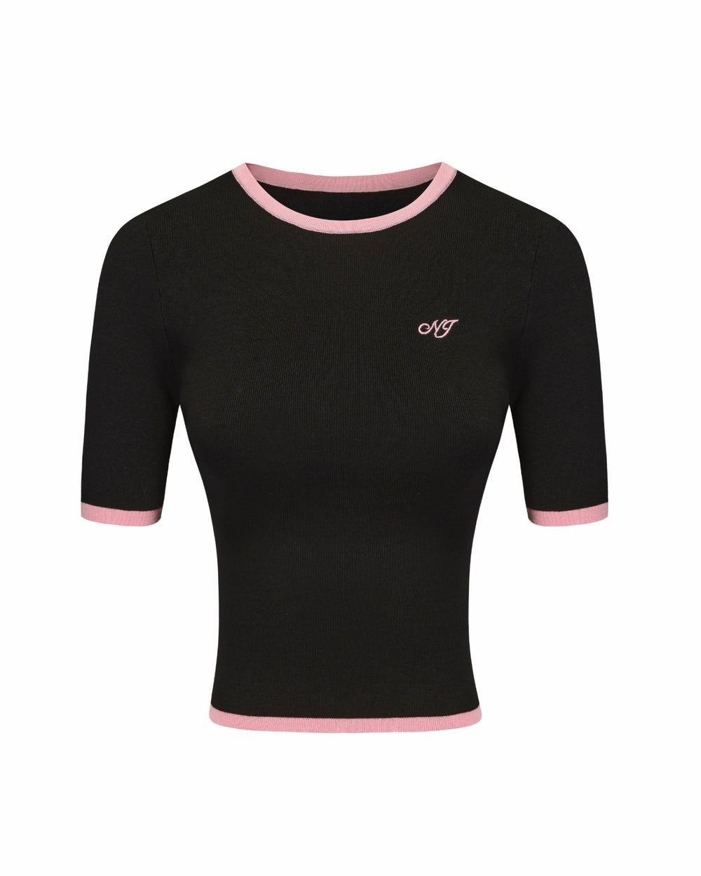 Luna Top: Black Pink Knit Top for Country Club Brunch | Nana Jacqueline