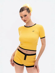 Luna Top: Yellow Knit Top for Country Club Brunch | Nana Jacqueline