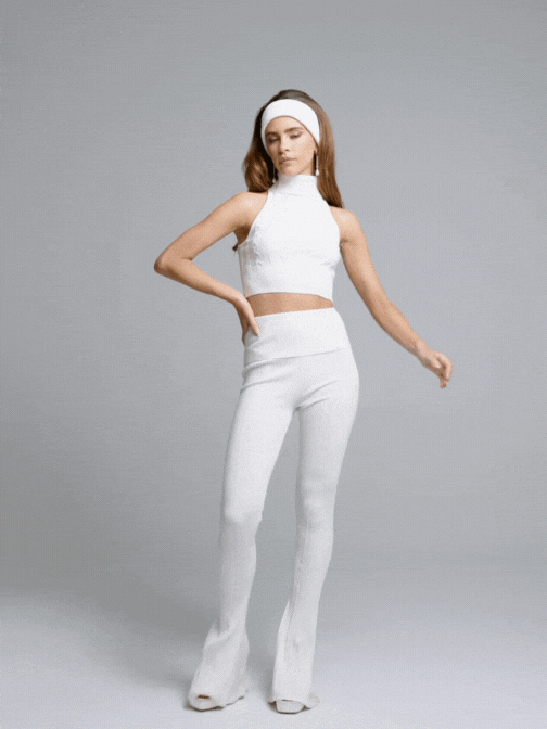 Janelle Knit Pants: White Knit Pants for Resort Brunch | Nana Jacqueline