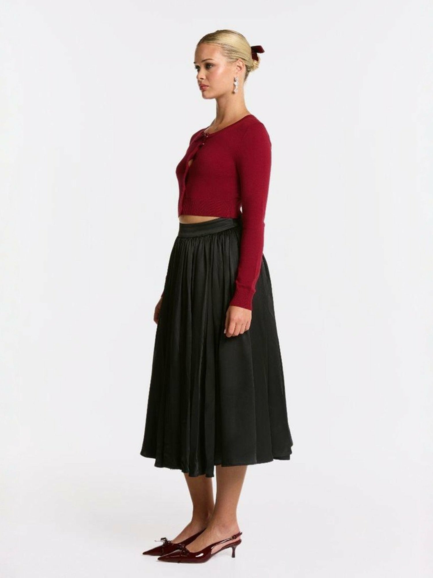 Audrina Cardigan: Red Cardigan for Brunch | Nana Jacqueline