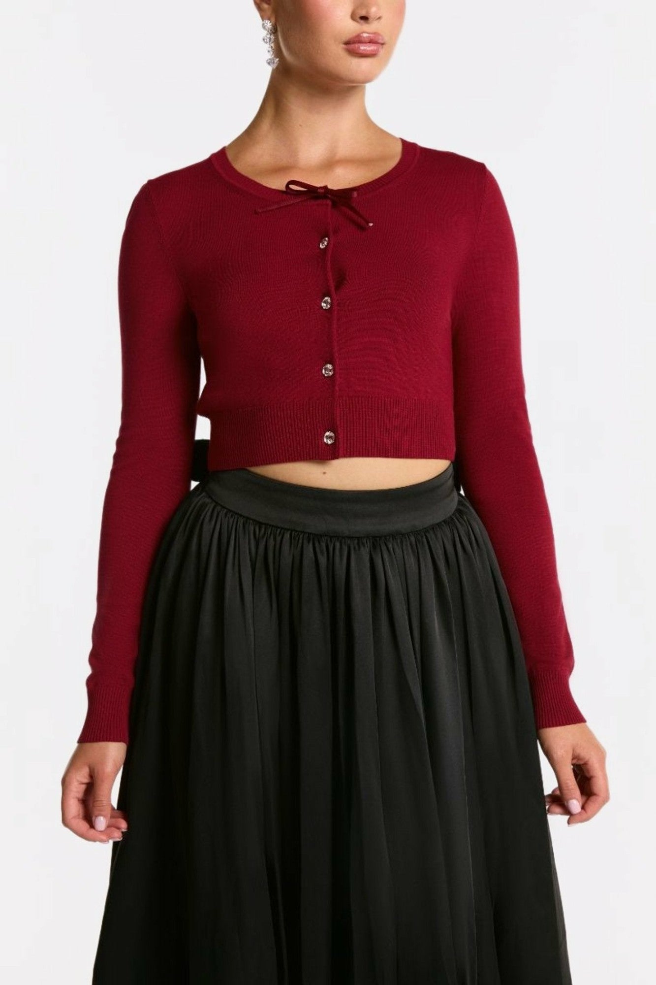 Audrina Cardigan: Red Cardigan for Brunch | Nana Jacqueline