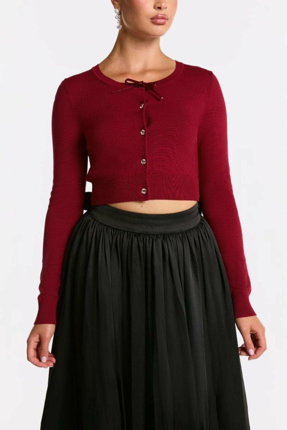 Audrina Cardigan: Red Cardigan for Brunch | Nana Jacqueline