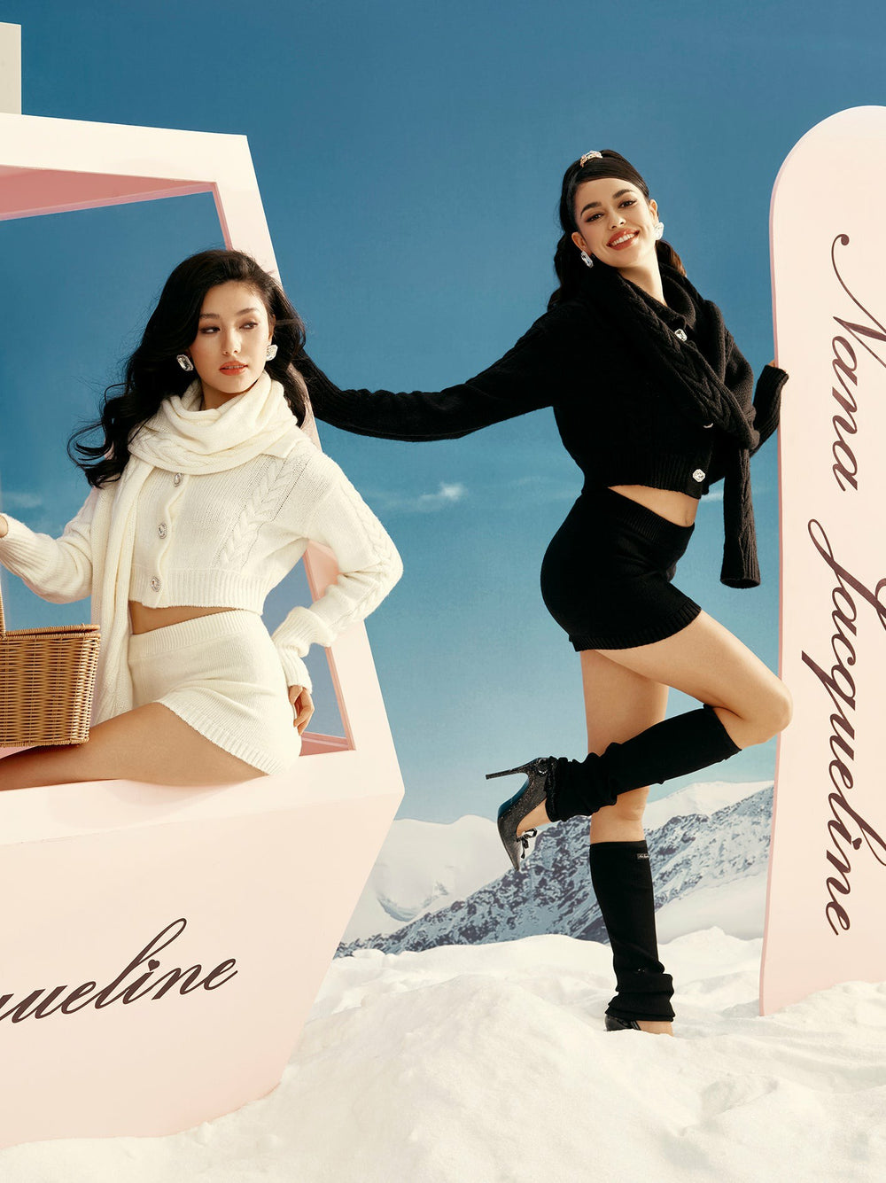 Addison Coat + Scarf Set: Black Knit Set for Date Night | Nana Jacqueline