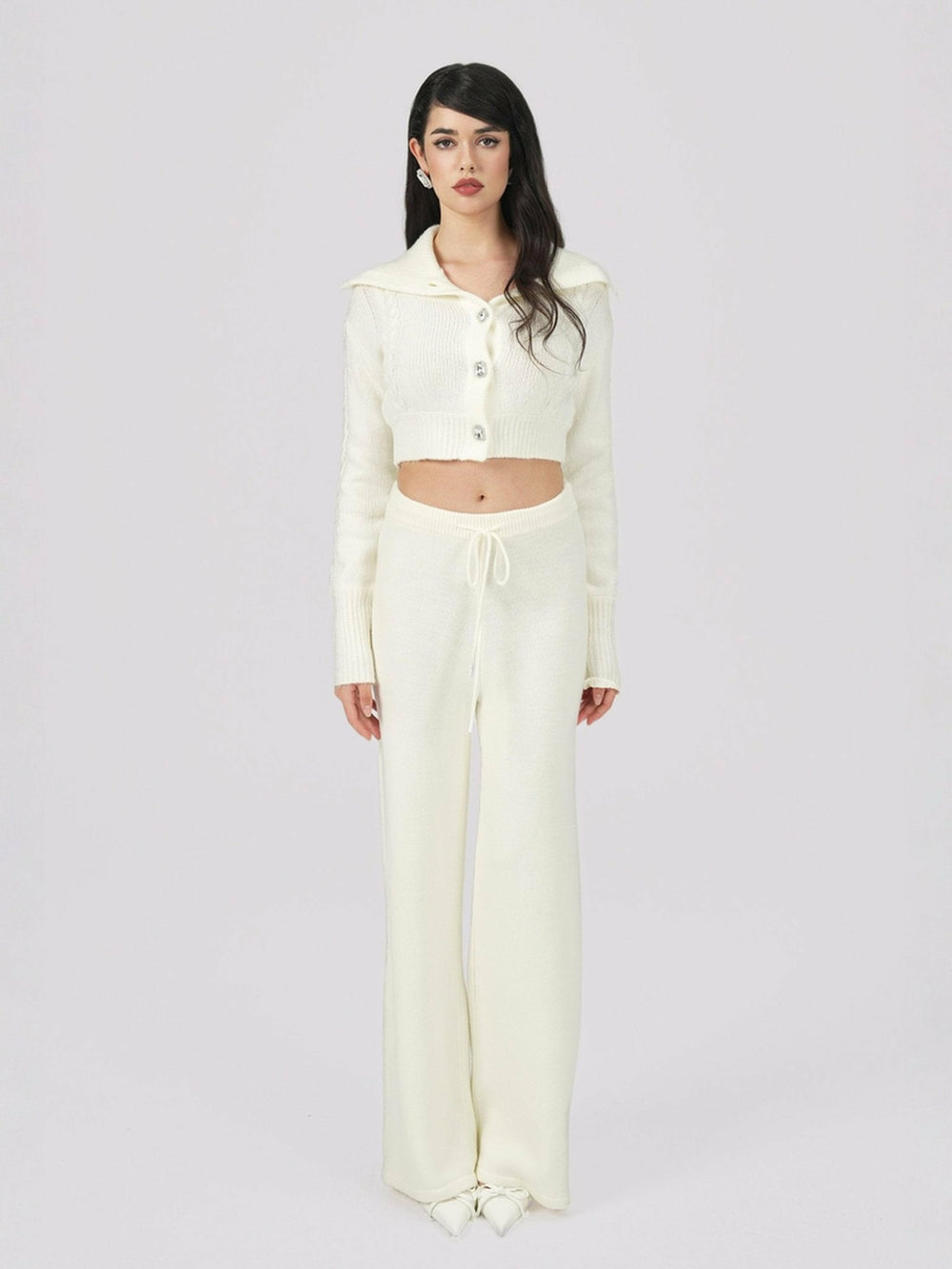 Addison Pants: White Knit Pants for Resort Brunch | Nana Jacqueline
