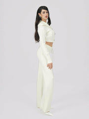 Addison Pants: White Knit Pants for Resort Brunch | Nana Jacqueline