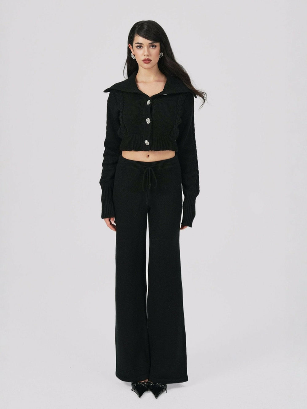 Addison Pants: Black Knit Pants for Resort Outfit | Nana Jacqueline