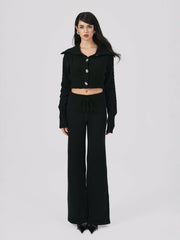 Addison Pants: Black Knit Pants for Resort Outfit | Nana Jacqueline