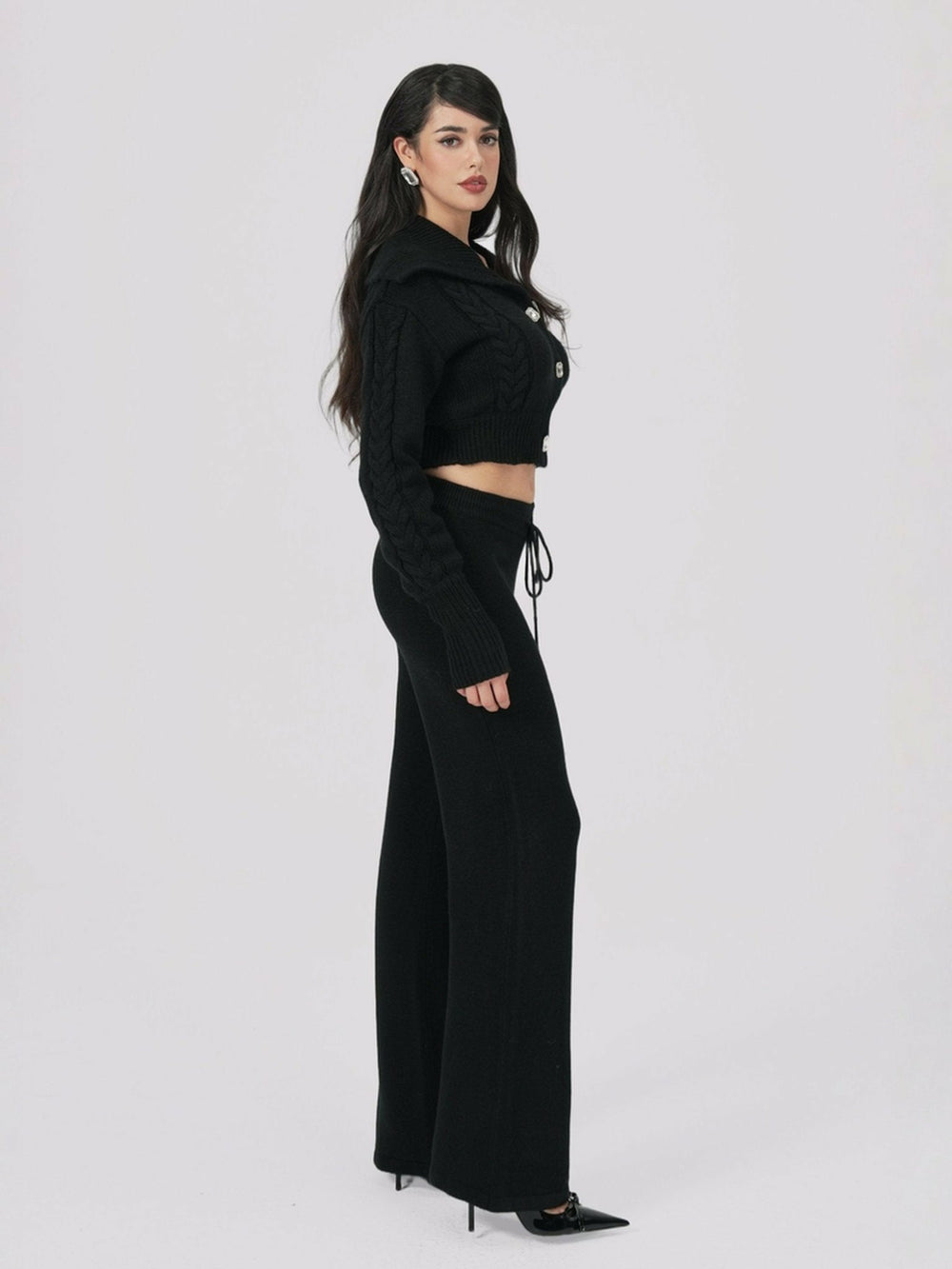 Addison Pants: Black Knit Pants for Resort Outfit | Nana Jacqueline