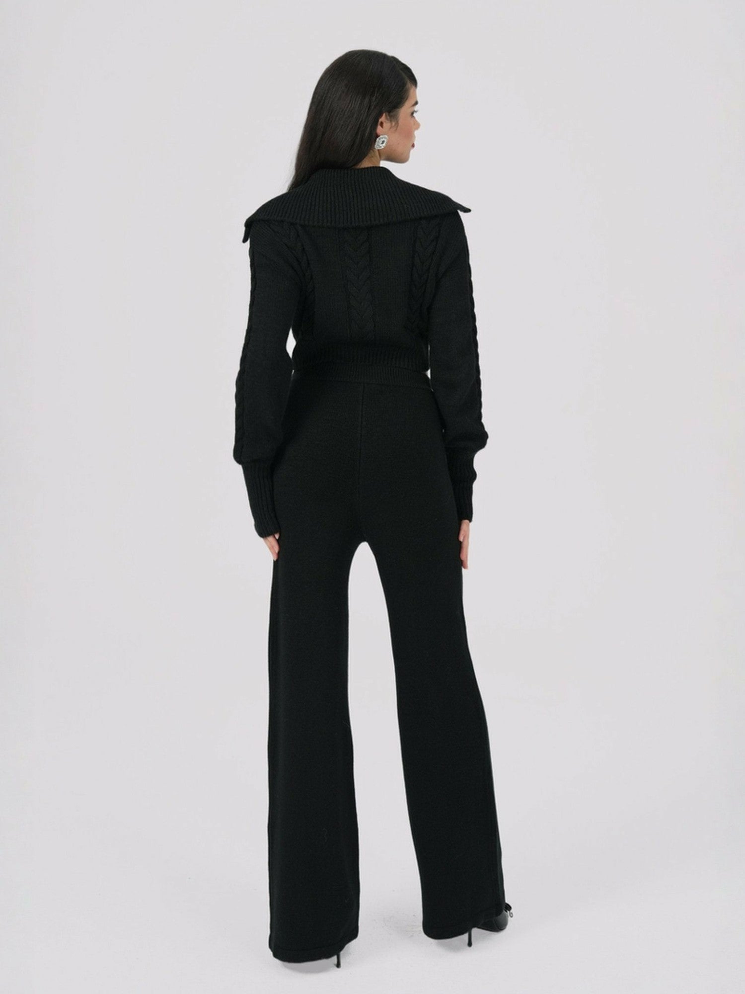 Addison Pants: Black Knit Pants for Resort Outfit | Nana Jacqueline