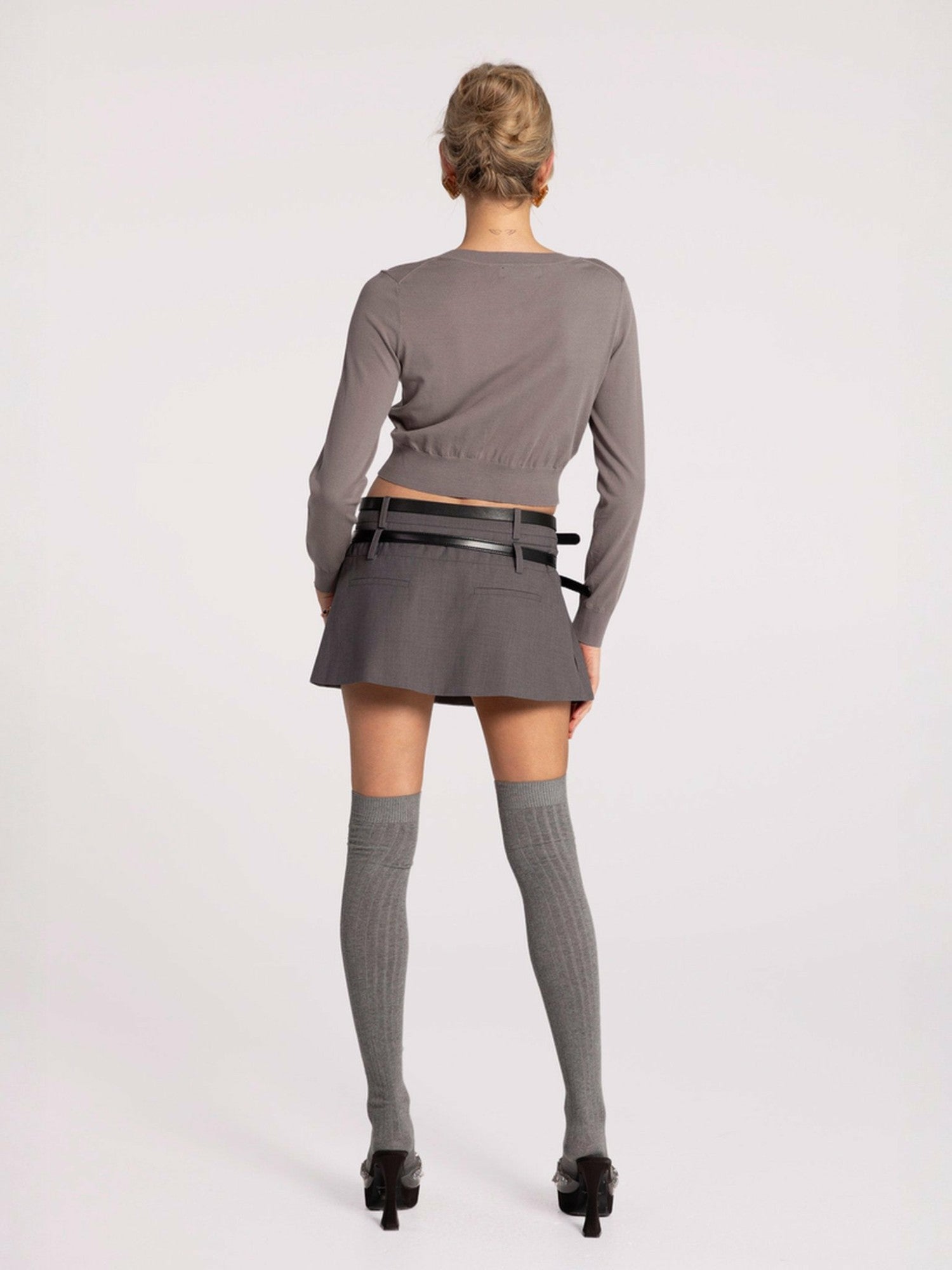 Ashley Cardigan: Grey Cardigan for Brunch | Nana Jacqueline