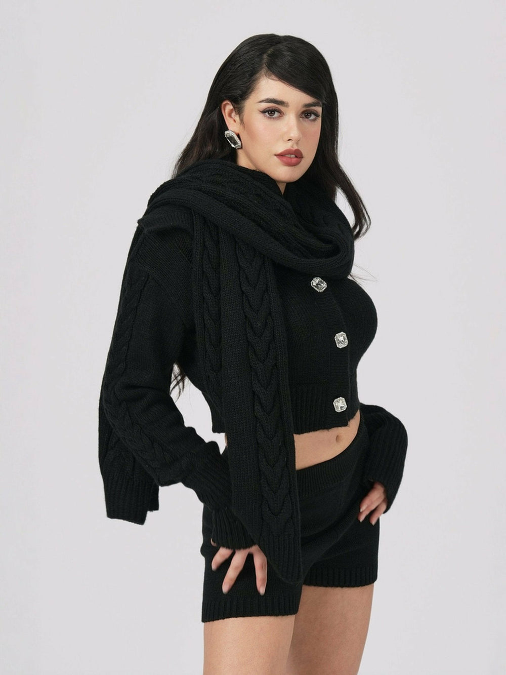 Alexis Shorts: Black Knit Shorts for Resort Outfit | Nana Jacqueline