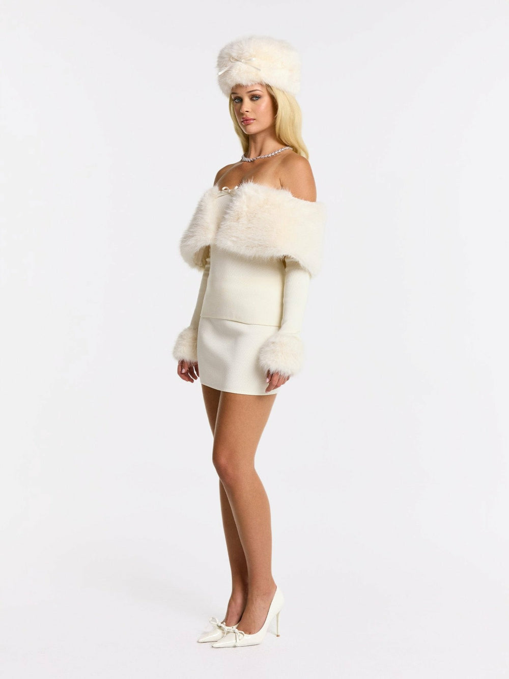 Nadine Skirt: White Mini Skirt for Engagement Party | Nana Jacqueline