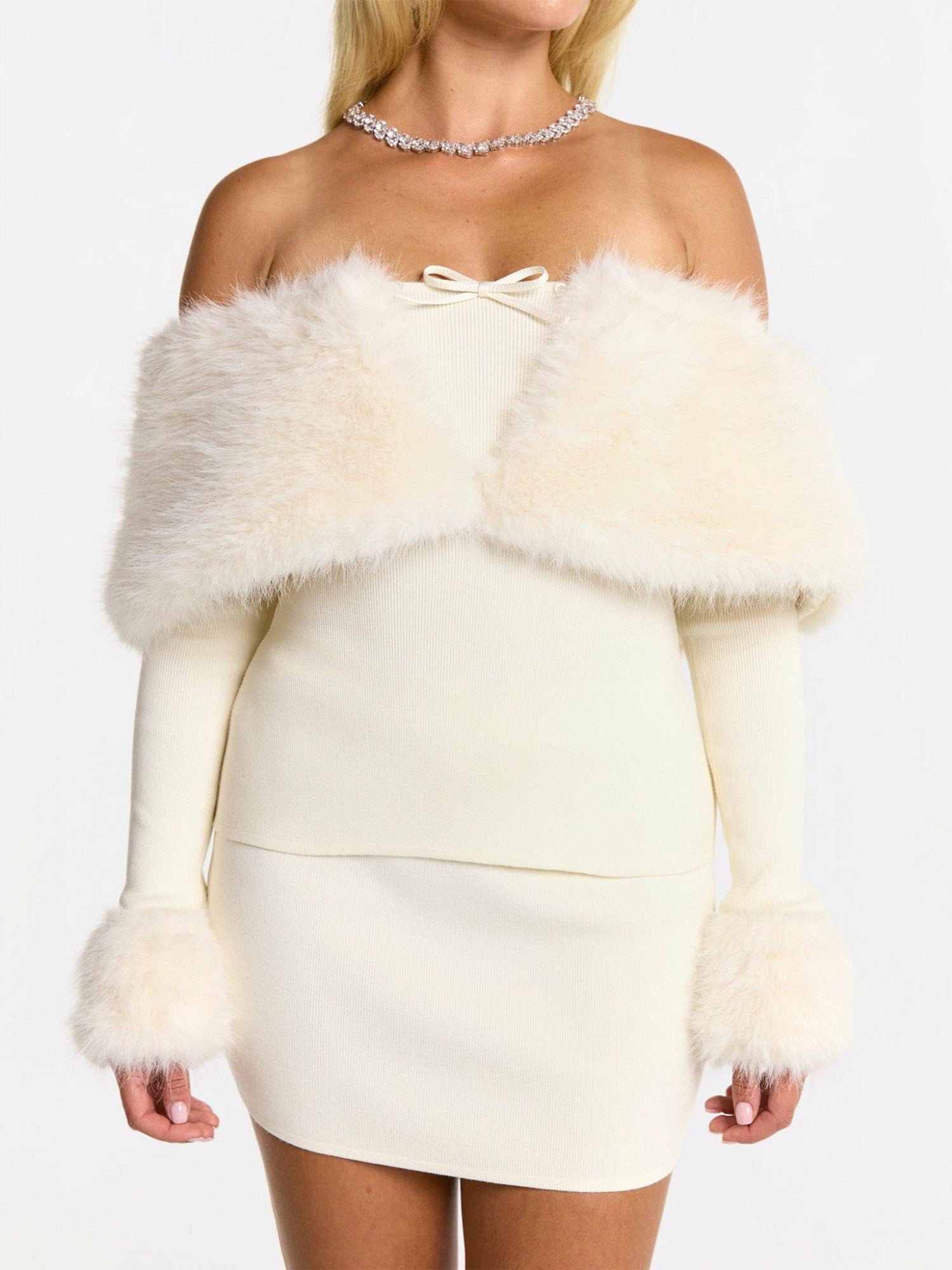 Nadine Skirt: White Mini Skirt for Engagement Party | Nana Jacqueline