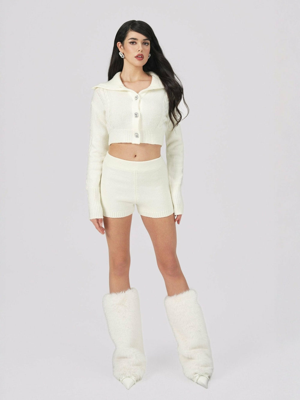 Alexis Shorts: White Knit Shorts for Resort Brunch | Nana Jacqueline