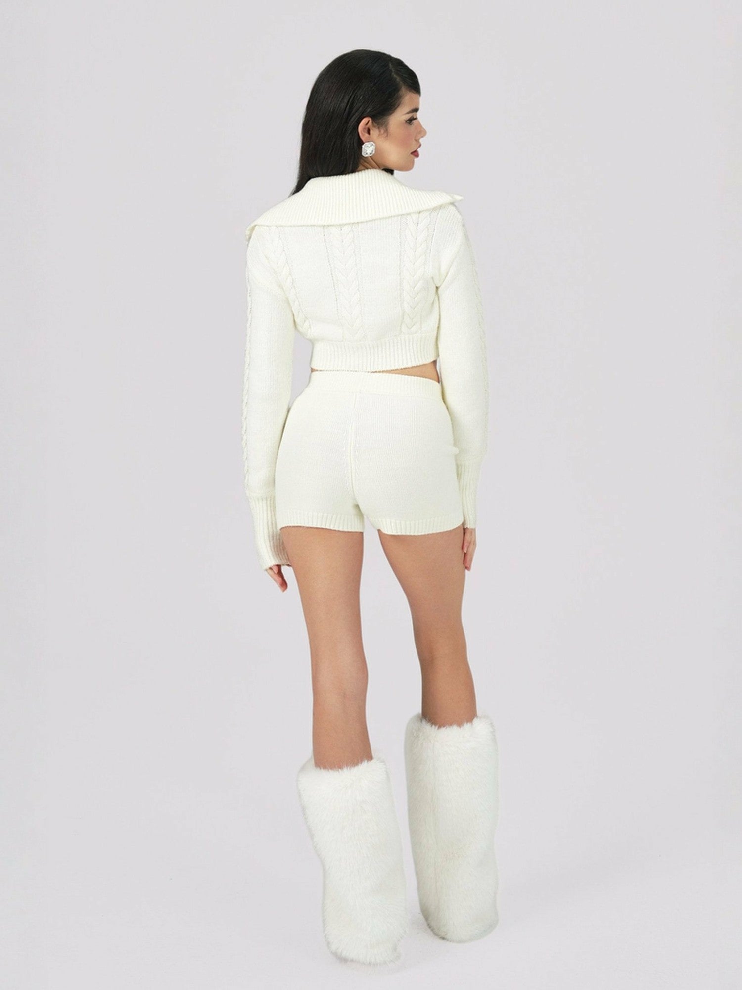 Alexis Shorts: White Knit Shorts for Resort Brunch | Nana Jacqueline