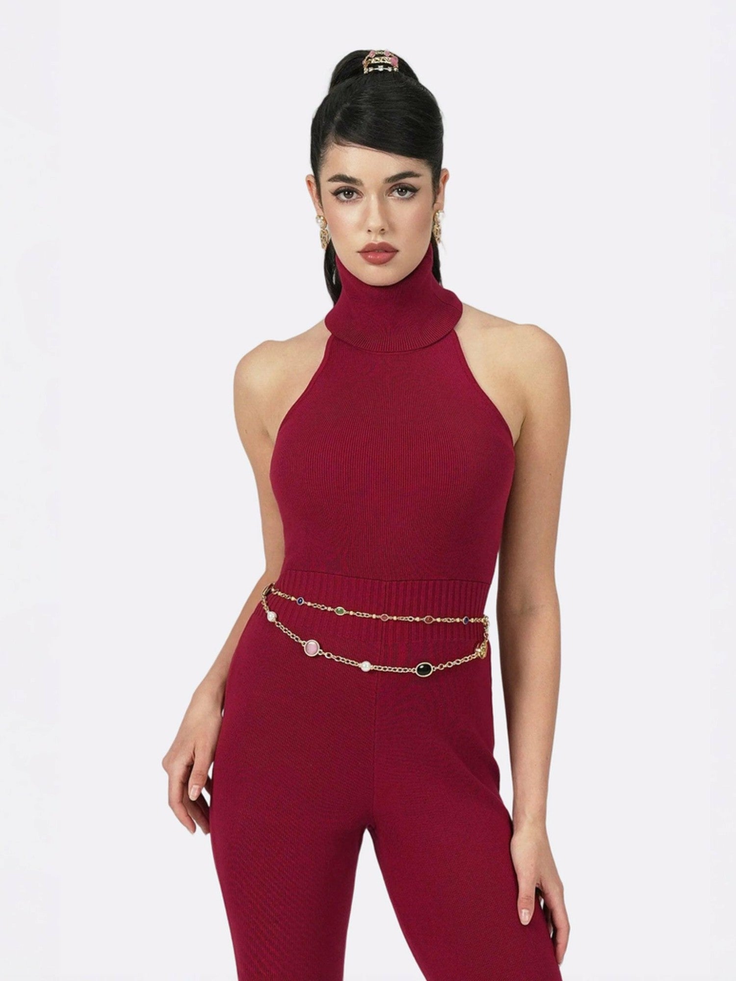 Gwen Jumpsuit: Red Jumpsuit for Cocktail Party | Nana Jacqueline