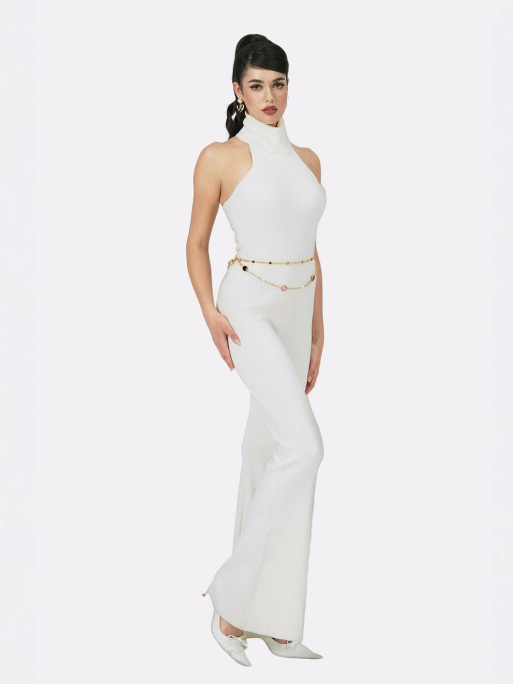 Gwen Jumpsuit: White Jumpsuit for Engagement Party | Nana Jacqueline