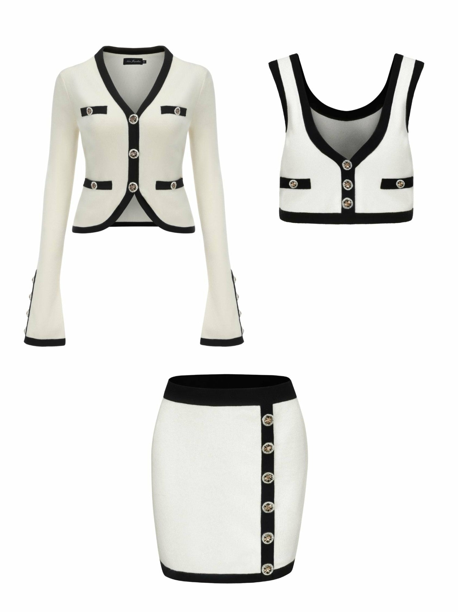 Matilda Knit Set: White Knit Set for Country Club Brunch | Nana Jacqueline