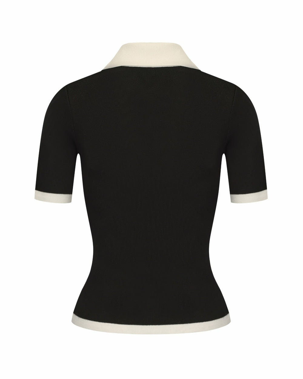Hazel Polo Top: Black Knit Top for Country Club Brunch | Nana Jacqueline