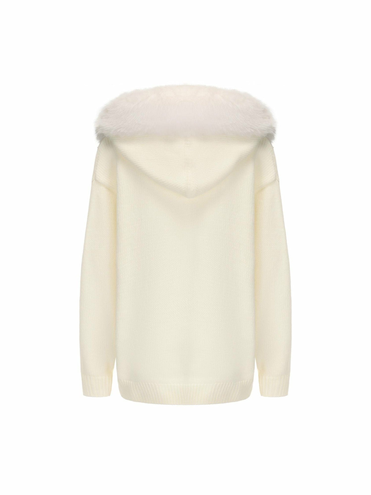 Ava Fur Sweatshirt: White Knit Sweatshirt for Ski Trip | Nana Jacqueline