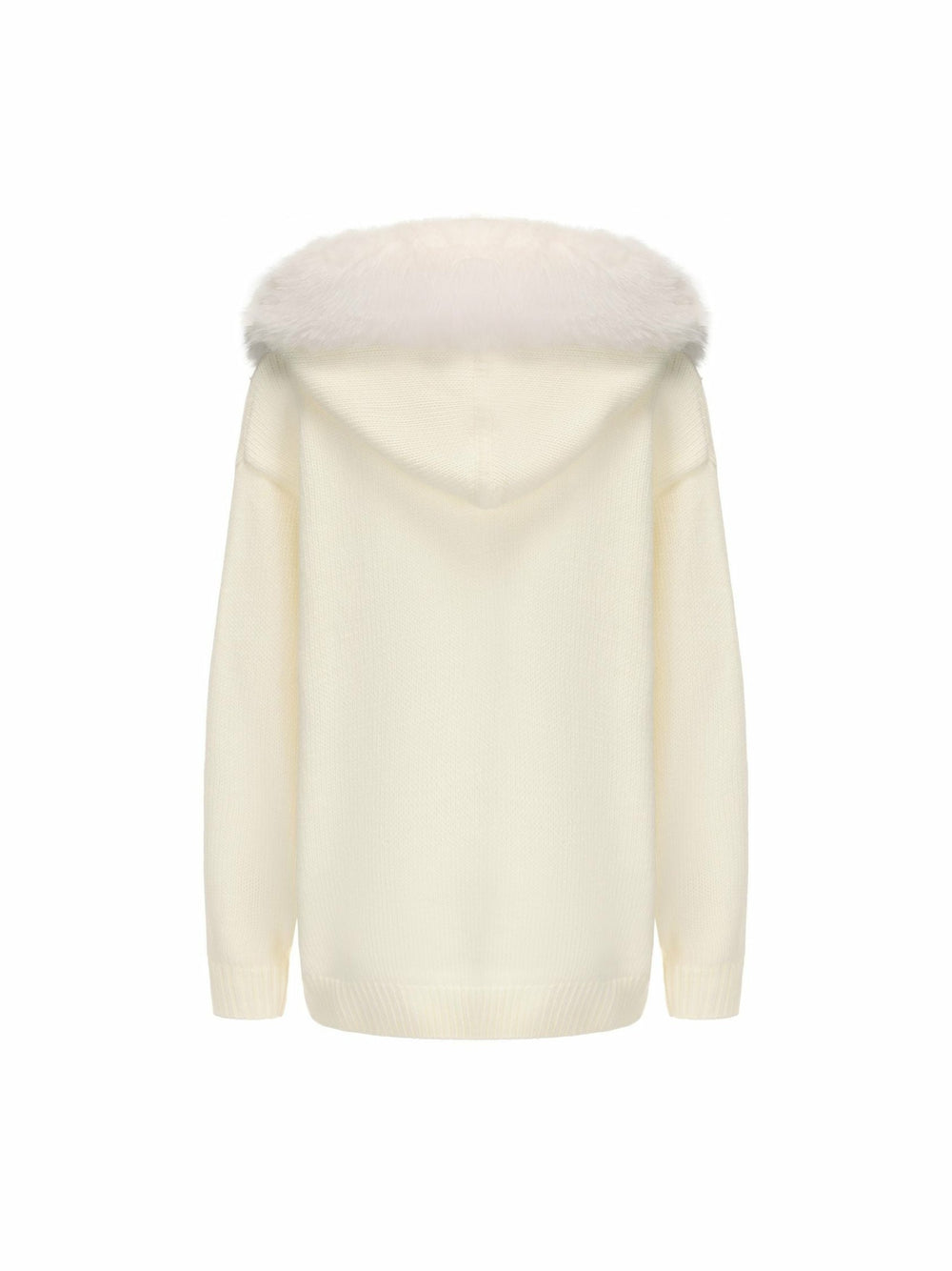 Ava Fur Sweatshirt: White Knit Sweatshirt for Ski Trip | Nana Jacqueline