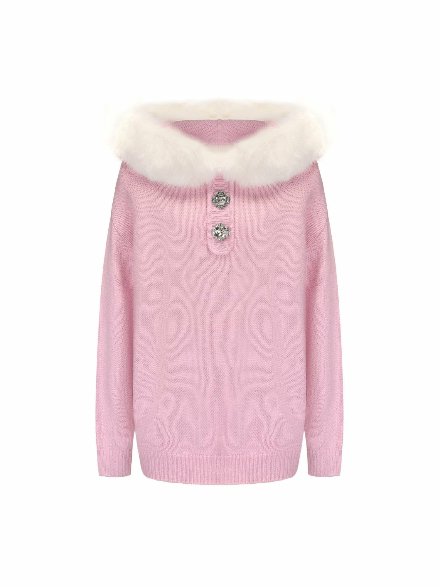Ava Fur Sweatshirt: Pink Sweatshirt for Ski Trip | Nana Jacqueline