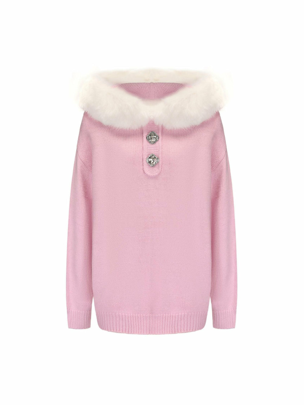 Ava Fur Sweatshirt: Pink Sweatshirt for Ski Trip | Nana Jacqueline