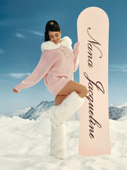 Ava Fur Sweatshirt: Pink Sweatshirt for Ski Trip | Nana Jacqueline