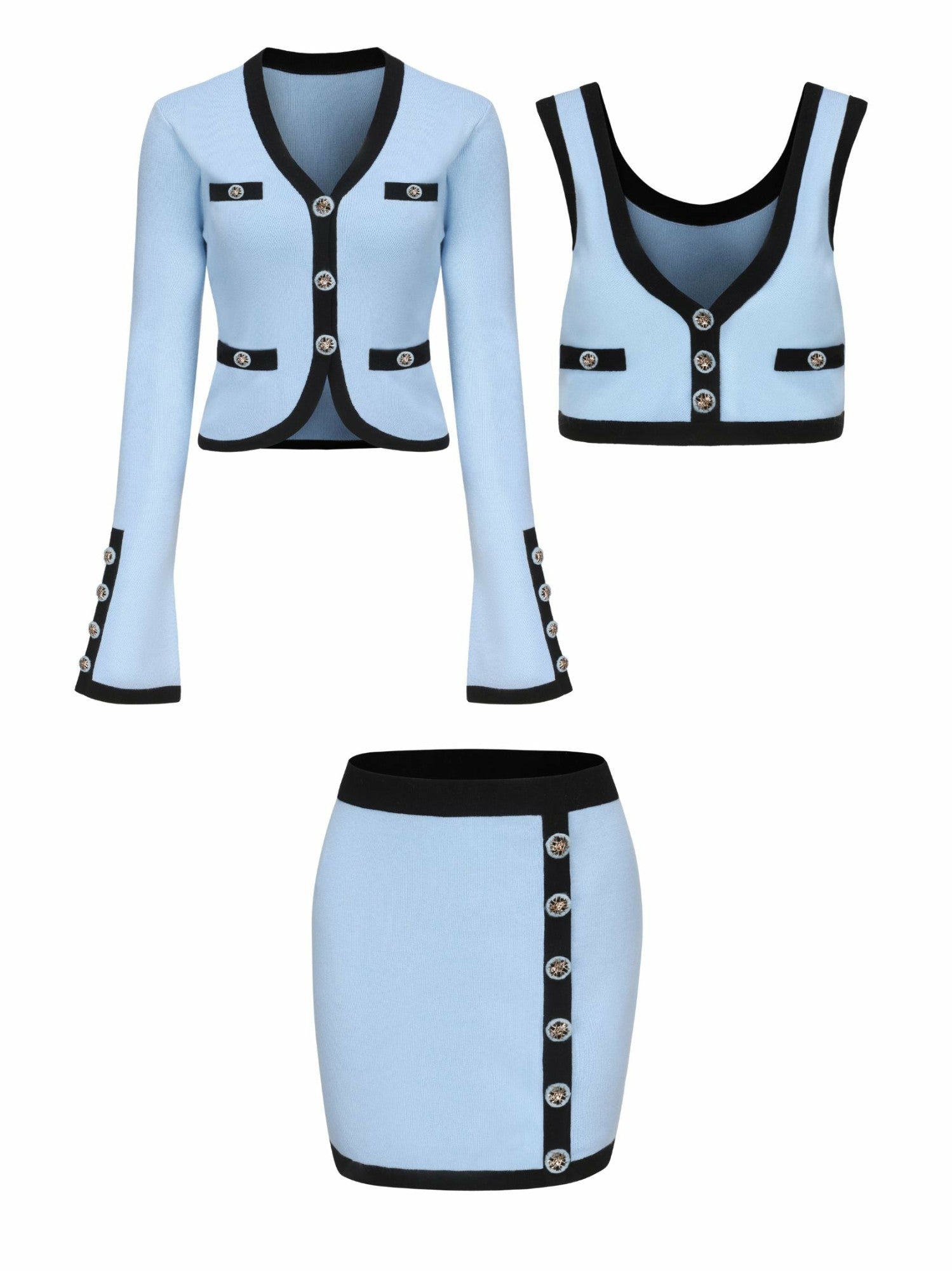 Matilda Knit Set: Blue Knit Set for Girls' Night Out | Nana Jacqueline