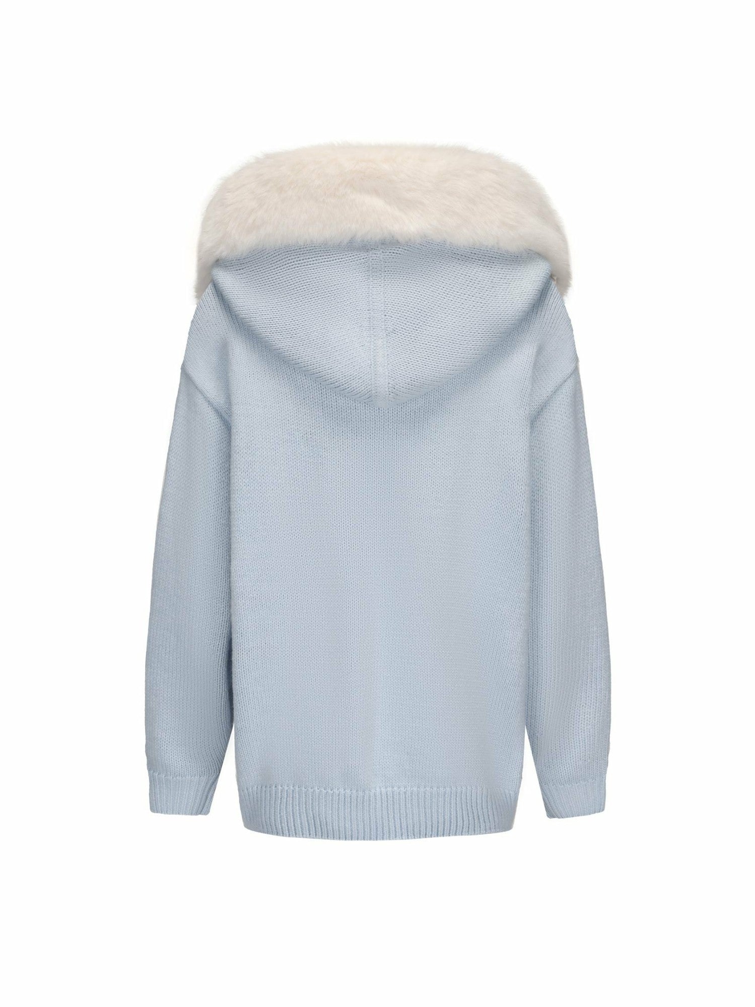 Ava Fur Sweatshirt: Blue Sweatshirt for Ski Resort | Nana Jacqueline