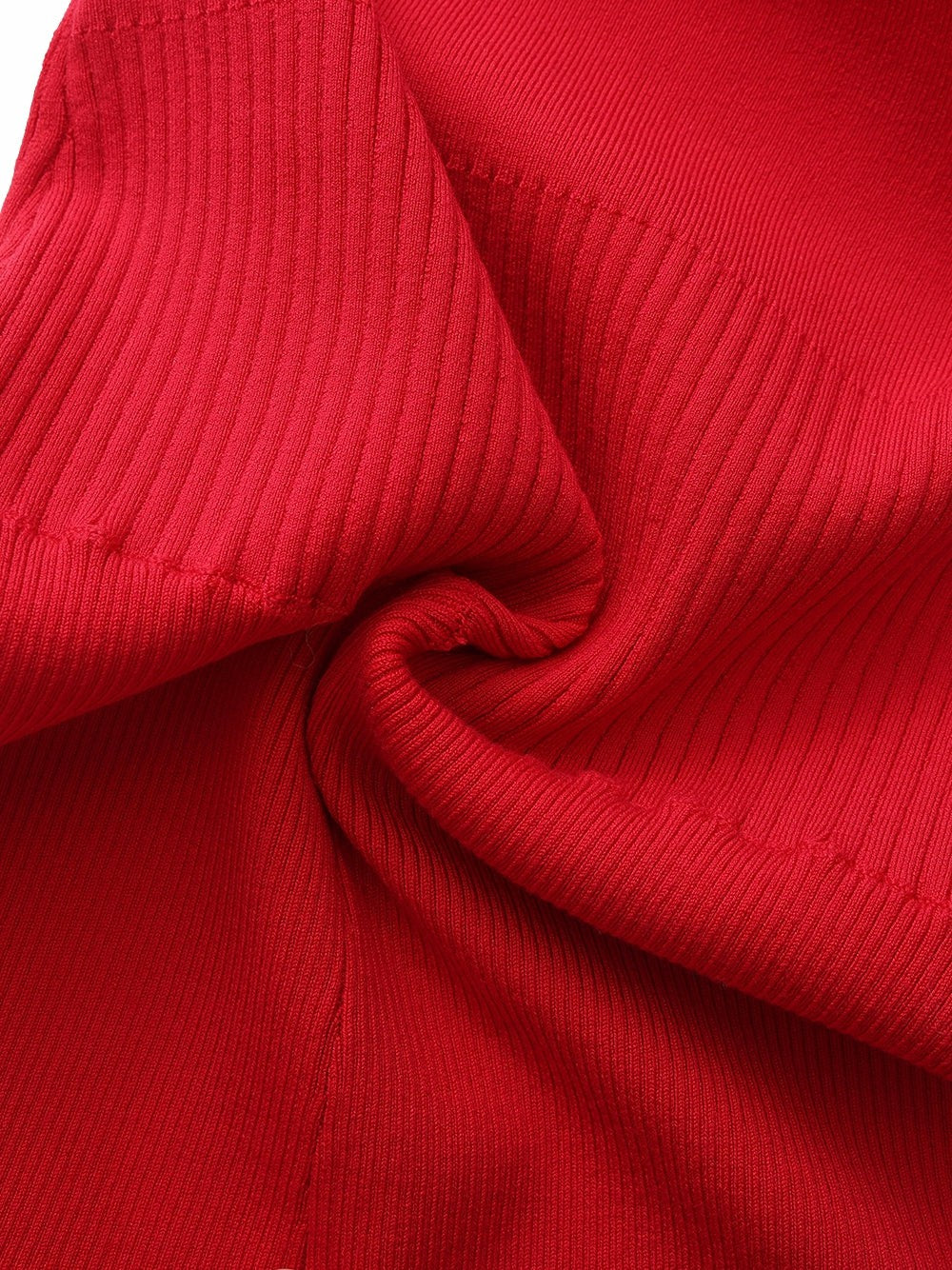 Red Contrast Halter Knit Romper | Nana Jacqueline