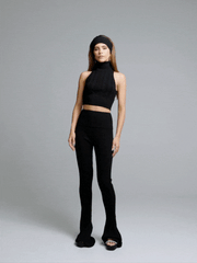 Janelle Knit Pants: Black Knit Pants for Resort Brunch | Nana Jacqueline