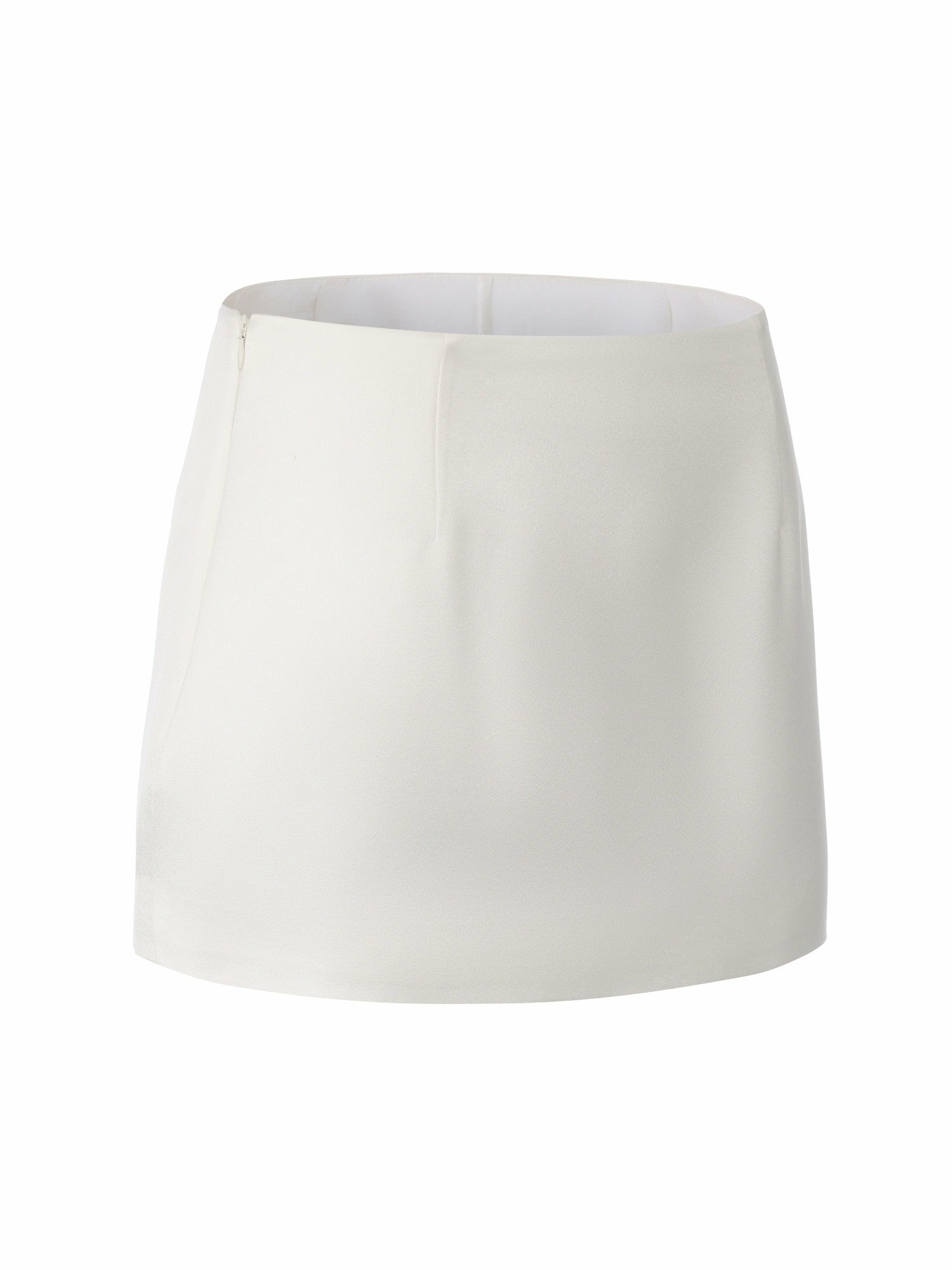 Ayla A-Line Satin White Skirt | Nana Jacqueline