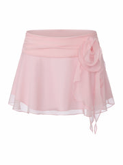 Ophelia Rosette Ruched Pink Skirt | Nana Jacqueline