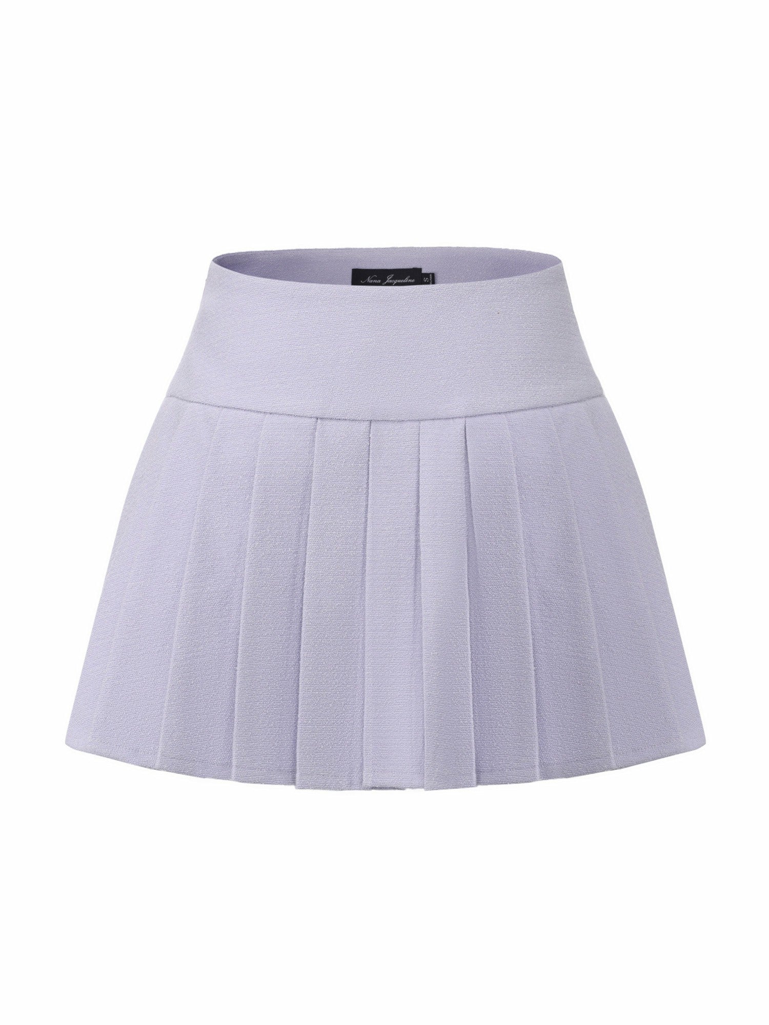 Camille Tailored Pleated Purple Mini Skirt: Purple Mini Skirt for Garden Party | Nana Jacqueline