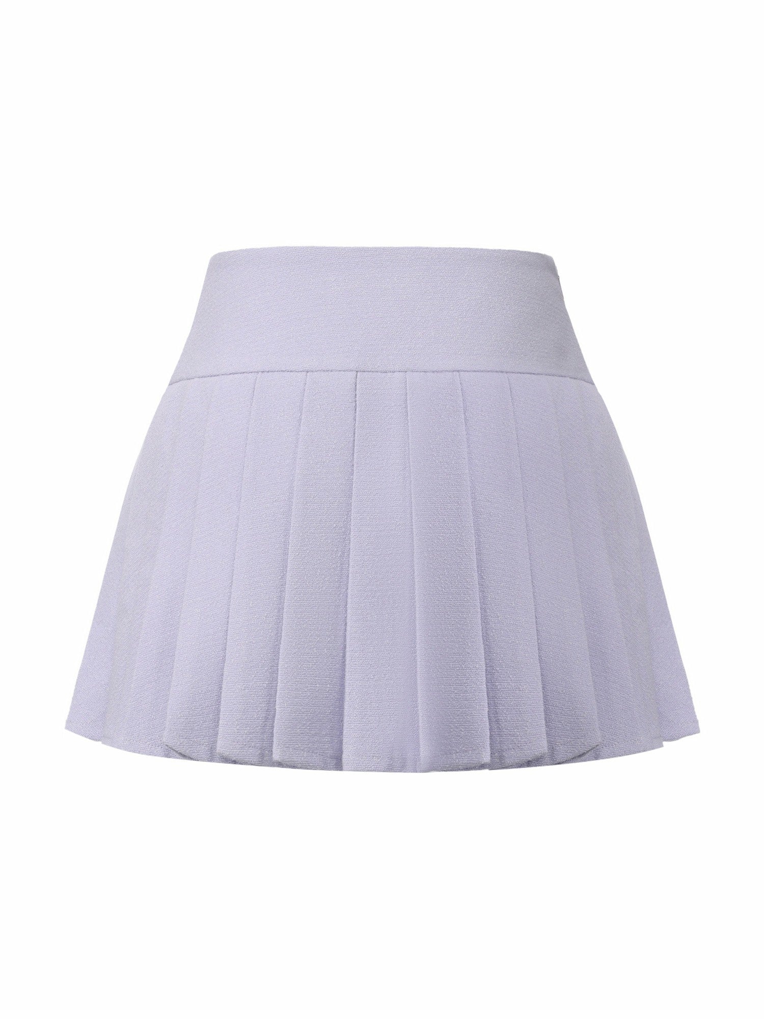 Camille Tailored Pleated Purple Mini Skirt: Purple Mini Skirt for Garden Party | Nana Jacqueline