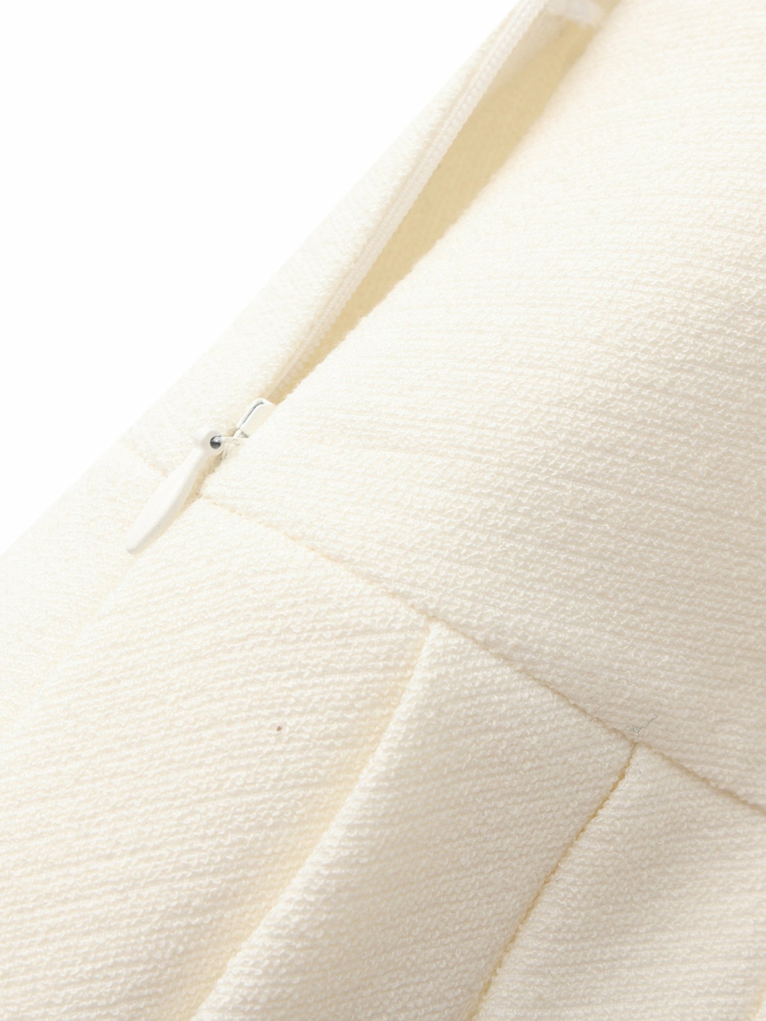 Camille Tailored Pleated White Mini Skirt: White Mini Skirt for Bridal Shower | Nana Jacqueline