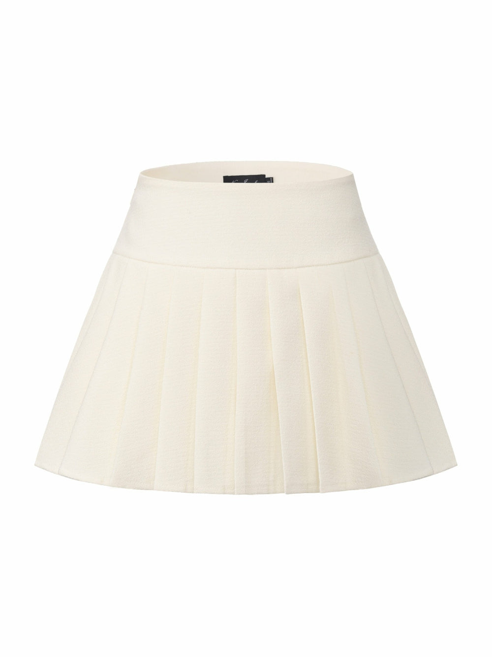 Camille Tailored Pleated White Mini Skirt: White Mini Skirt for Bridal Shower | Nana Jacqueline