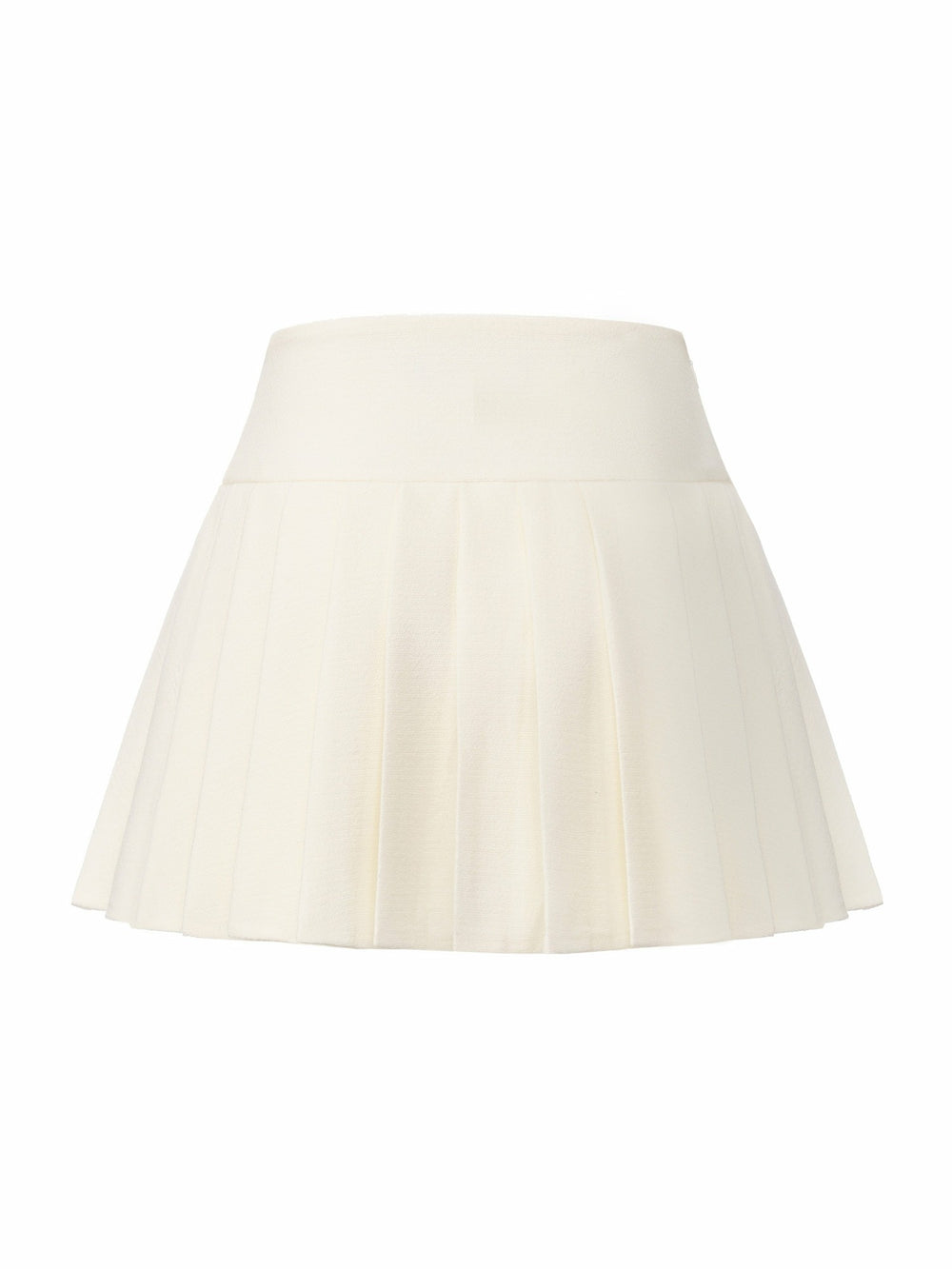Camille Tailored Pleated White Mini Skirt: White Mini Skirt for Bridal Shower | Nana Jacqueline
