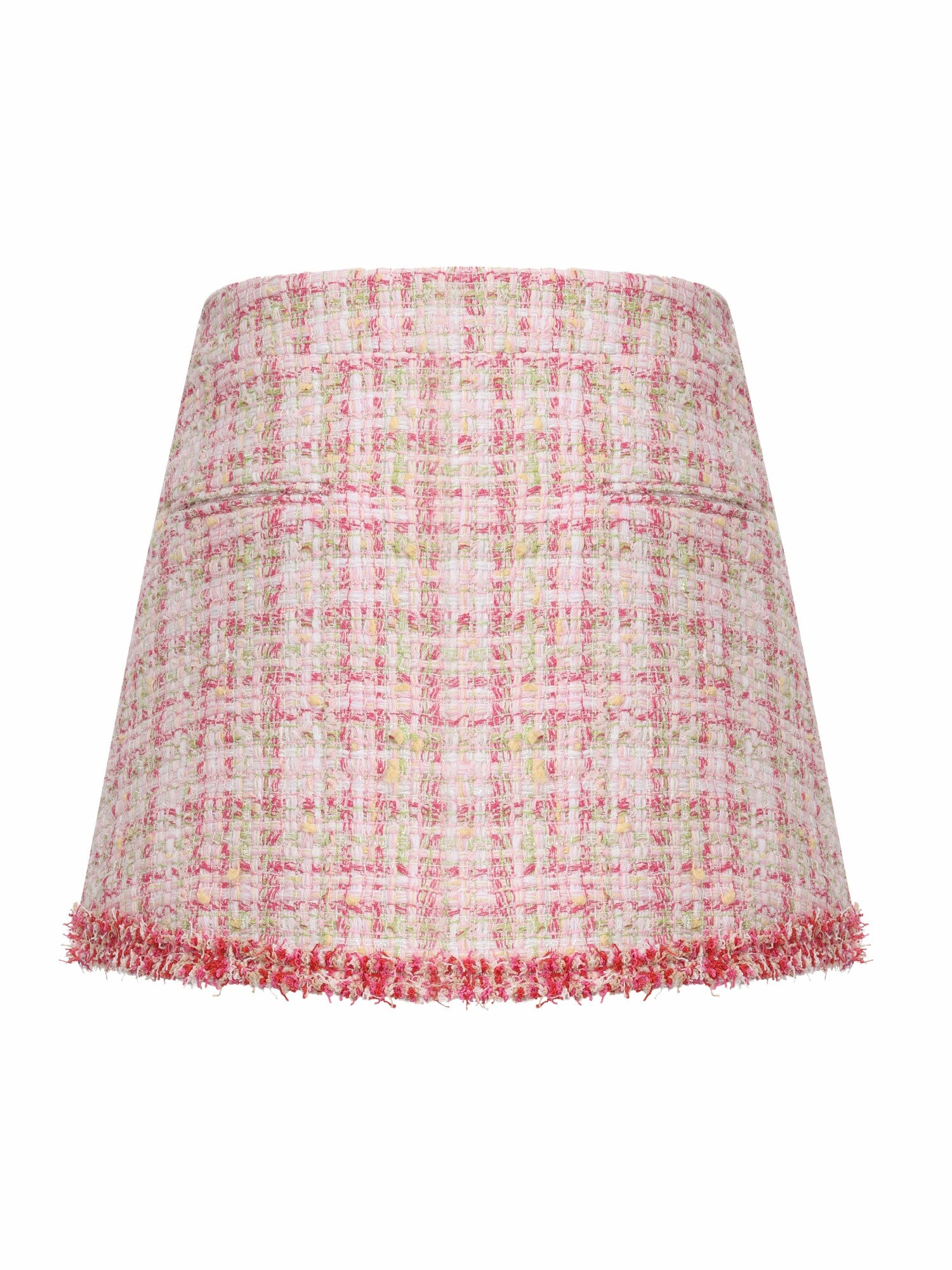 Bianca Metallic-Woven Tweed Pink A-Line Skirt | Nana Jacqueline