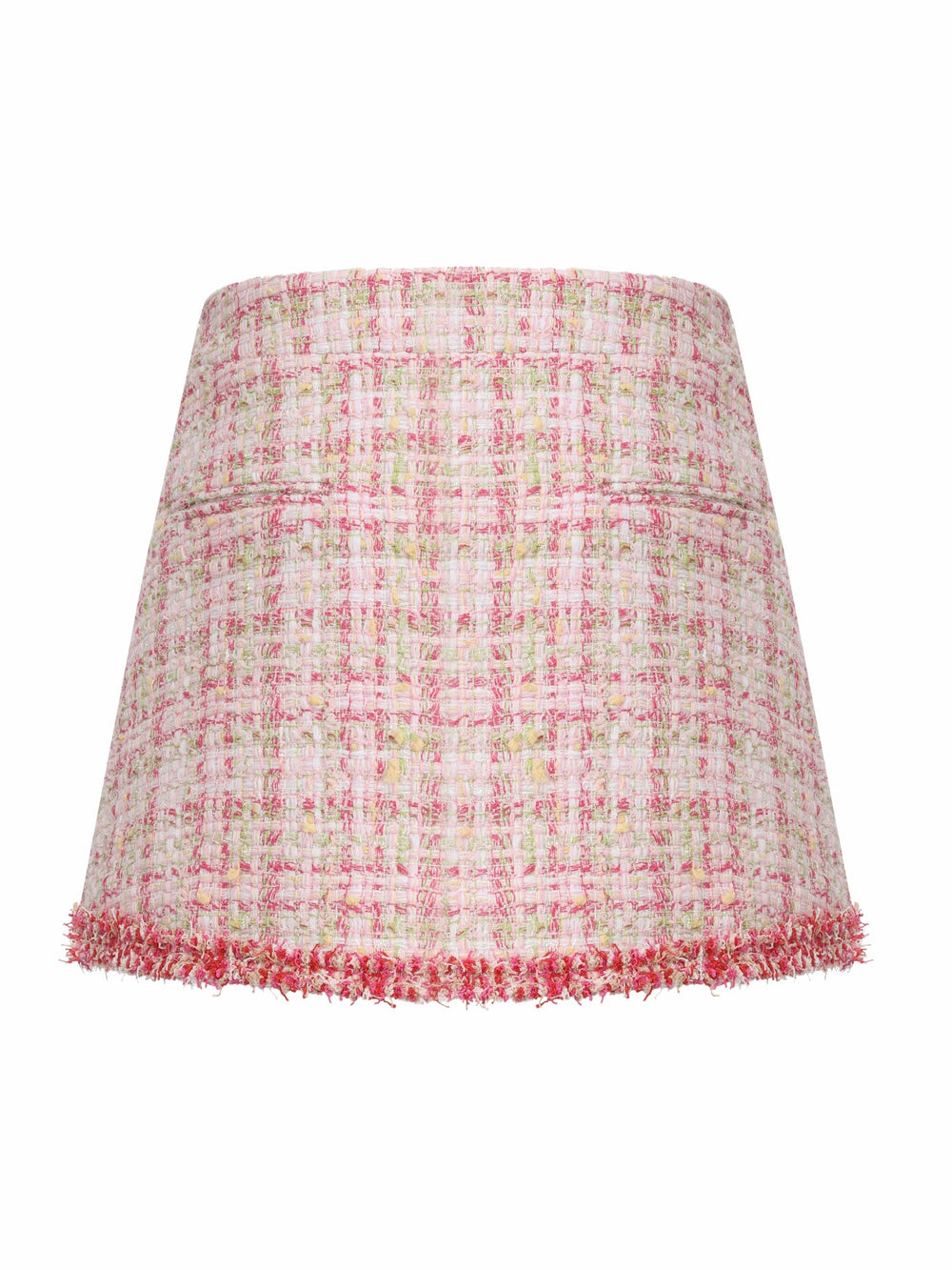 Bianca Metallic-Woven Tweed Pink A-Line Skirt | Nana Jacqueline