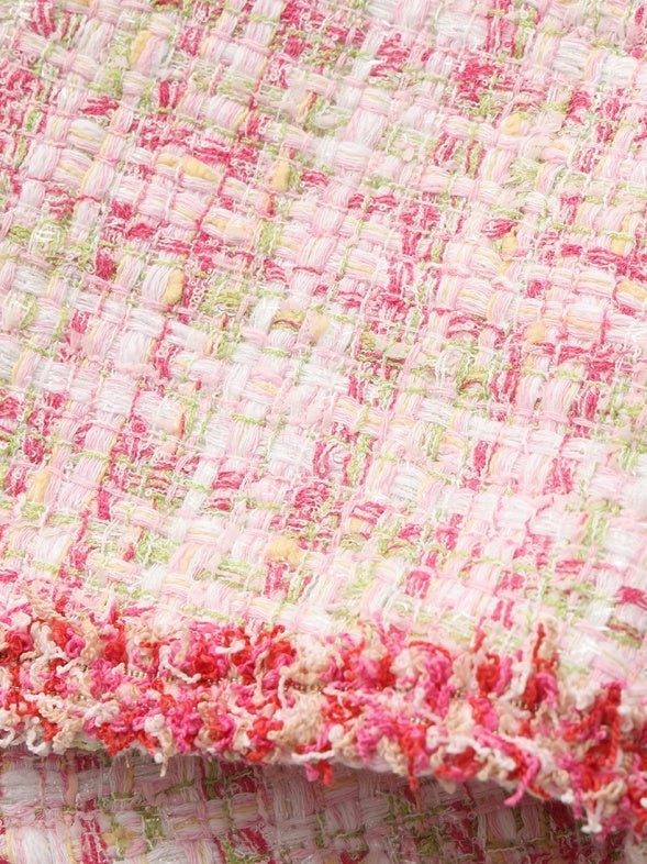 Bianca Metallic-Woven Tweed Pink A-Line Skirt | Nana Jacqueline