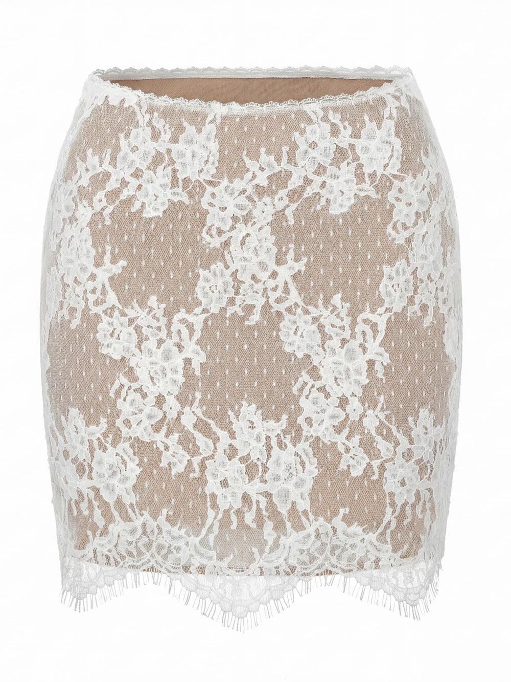 Alexandra Illusion Lace White Skirt | Nana Jacqueline