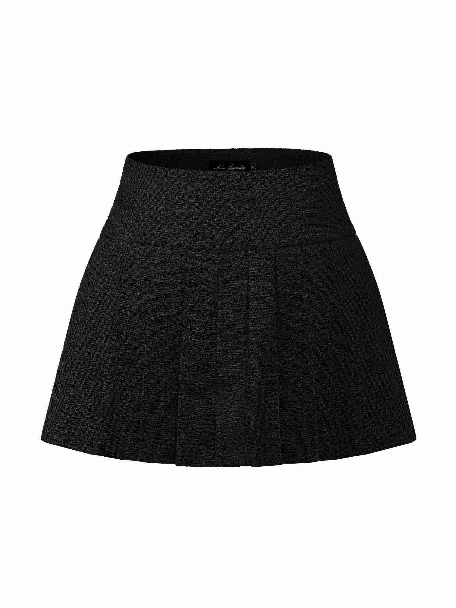 Camille Tailored Pleated Black Mini Skirt: Black Mini Skirt for Girls' Night Out | Nana Jacqueline