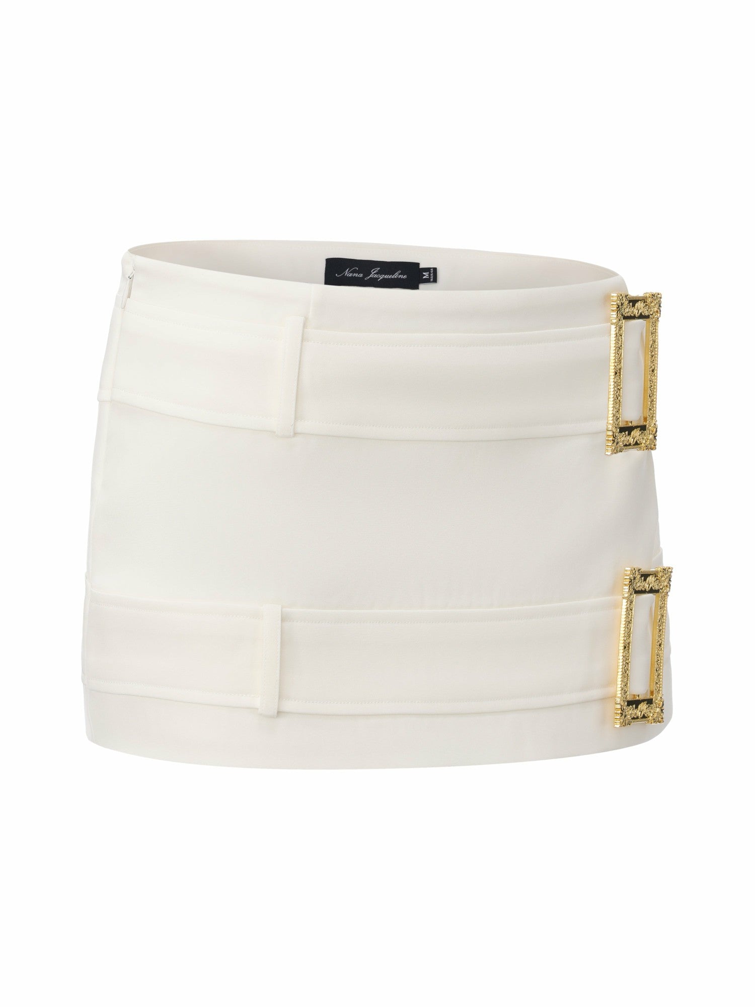 Lou Double-Belt Buckle White Skort | Nana Jacqueline